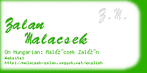 zalan malacsek business card